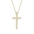 Elli Halskette Damen Kreuz Anhänger Elegant mit Kristallen in 925 Sterling Silber Vergoldet