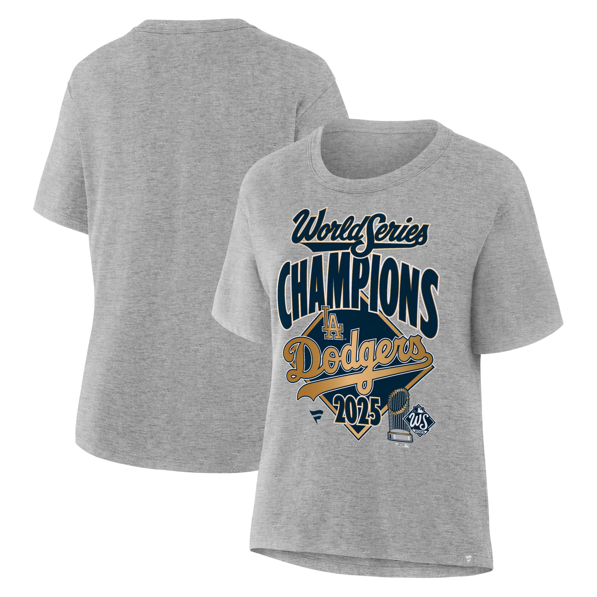 Fanatics Damen-T-Shirt in Heather Gray, Los Angeles Dodgers 2025 World Series Champions Locker Room Replica Image