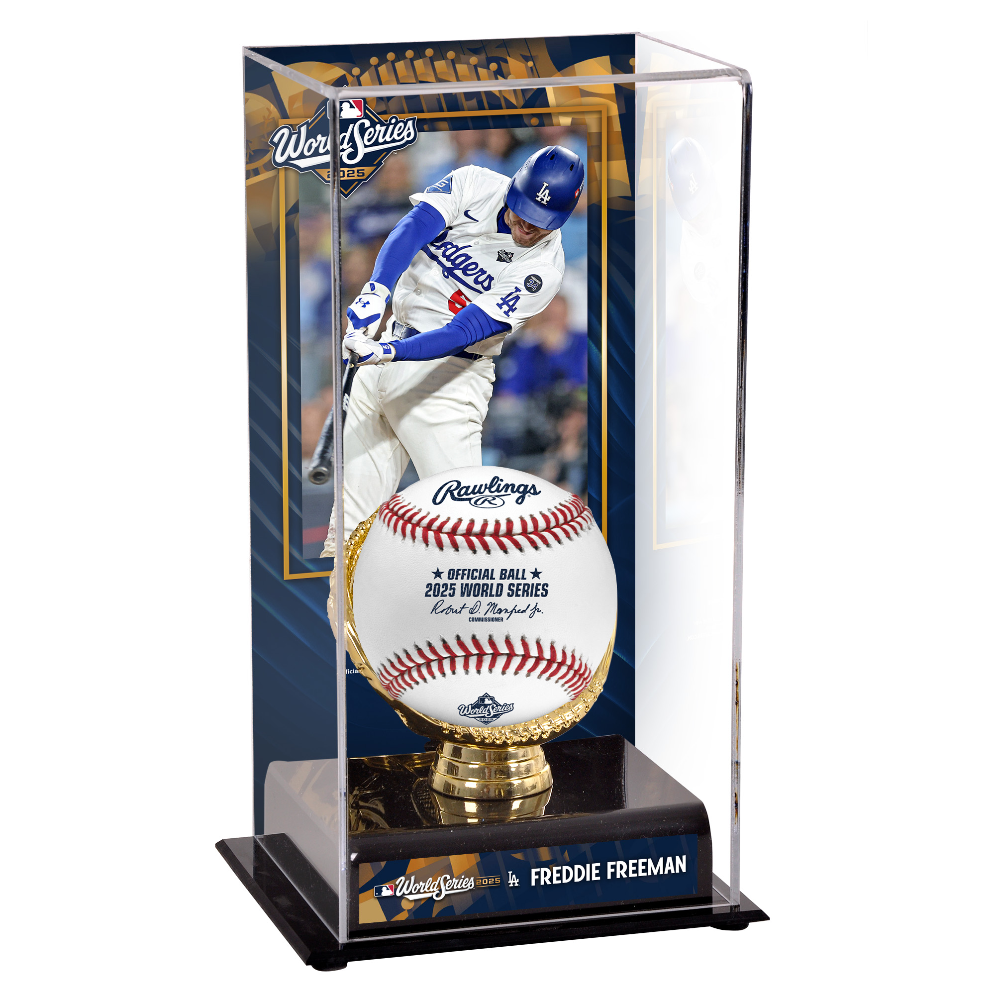 Freddie Freeman Los Angeles Dodgers 2025 World Series Champions Sublimierte Vitrine mit Bild Image