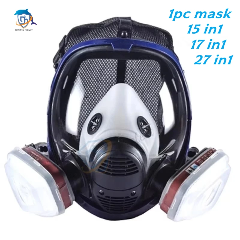 Funktionierende chemische Gasmaske, 6800 Vollgesichtsmaske, Atemschutzmaske, Vollgesichtsmaske mit Kohlefilter. Industrie, Sprühfarbe Image