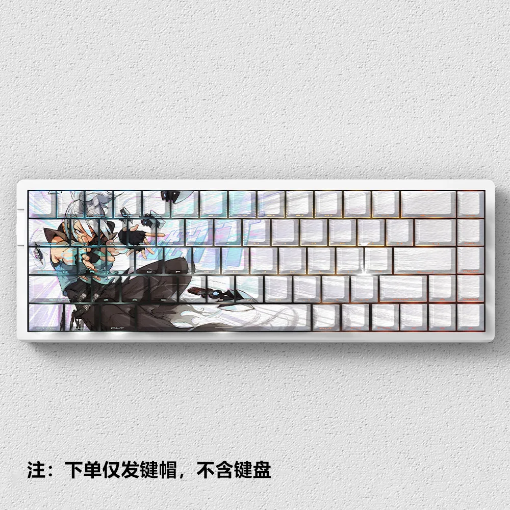 Miyu Valorant Jett Tastenkappen: Originales Profil, seitlich gravierte Zeichen, durchscheinendes PBT, wärmesublimiert Image