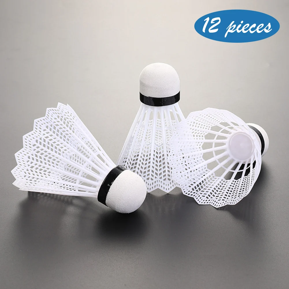 12pcs Plastic Badminton Balls Lightweight Badminton Shuttlecock Portable Badminton for Hitting Practice for Kids Entertainment