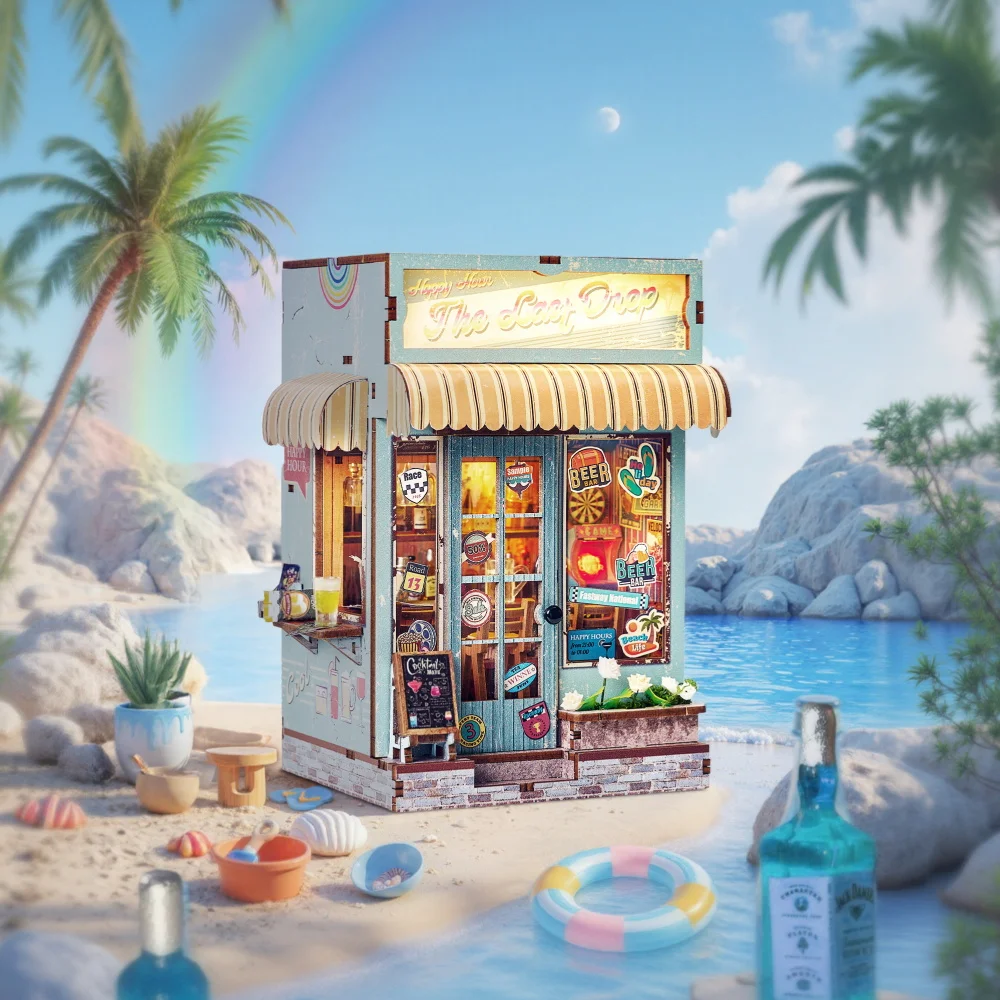 DIY Buch Nook Kit Miniatur Holz Puppenhaus mit Lichtern Bücherregal Einsatz 3D Puzzle Dekor Modell Holz Puppenhaus für Kinder Geschenk