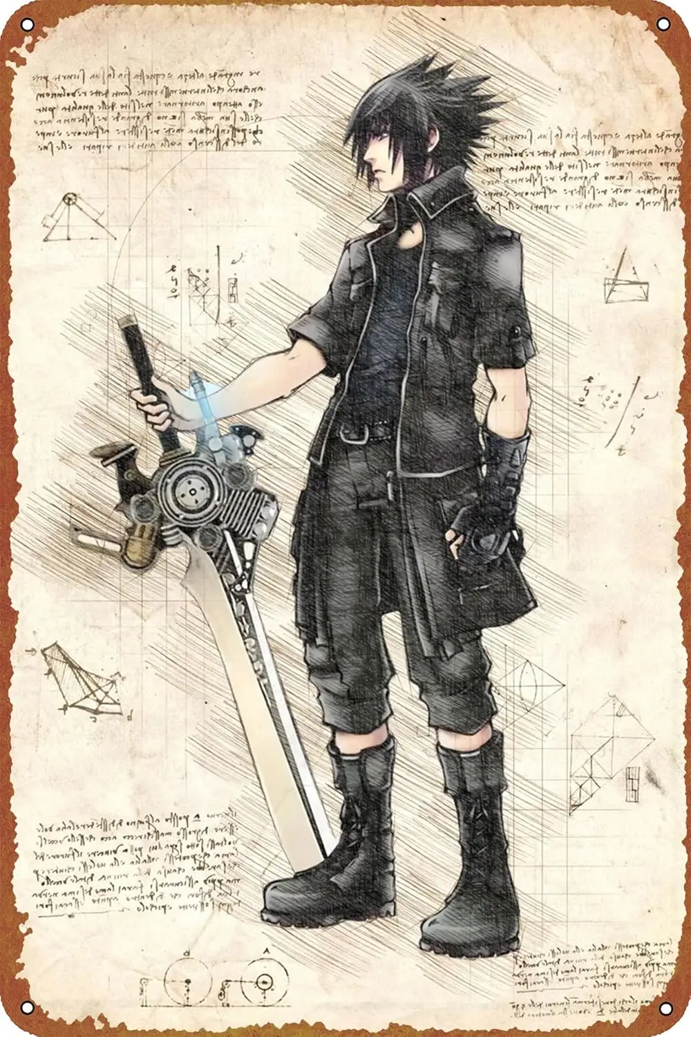 Noctis FFXV Spielposter, Metallschild, Blech, Retro-Wanddekoration für Zuhause, Straße, Tor, Bars, Club Image