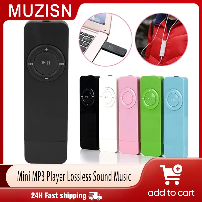 2025 Mini MP3 Player USB in-line Card U Disk MP3 Player USB 2.0 Lossless Sound Music Media Player Support Micro TF Card