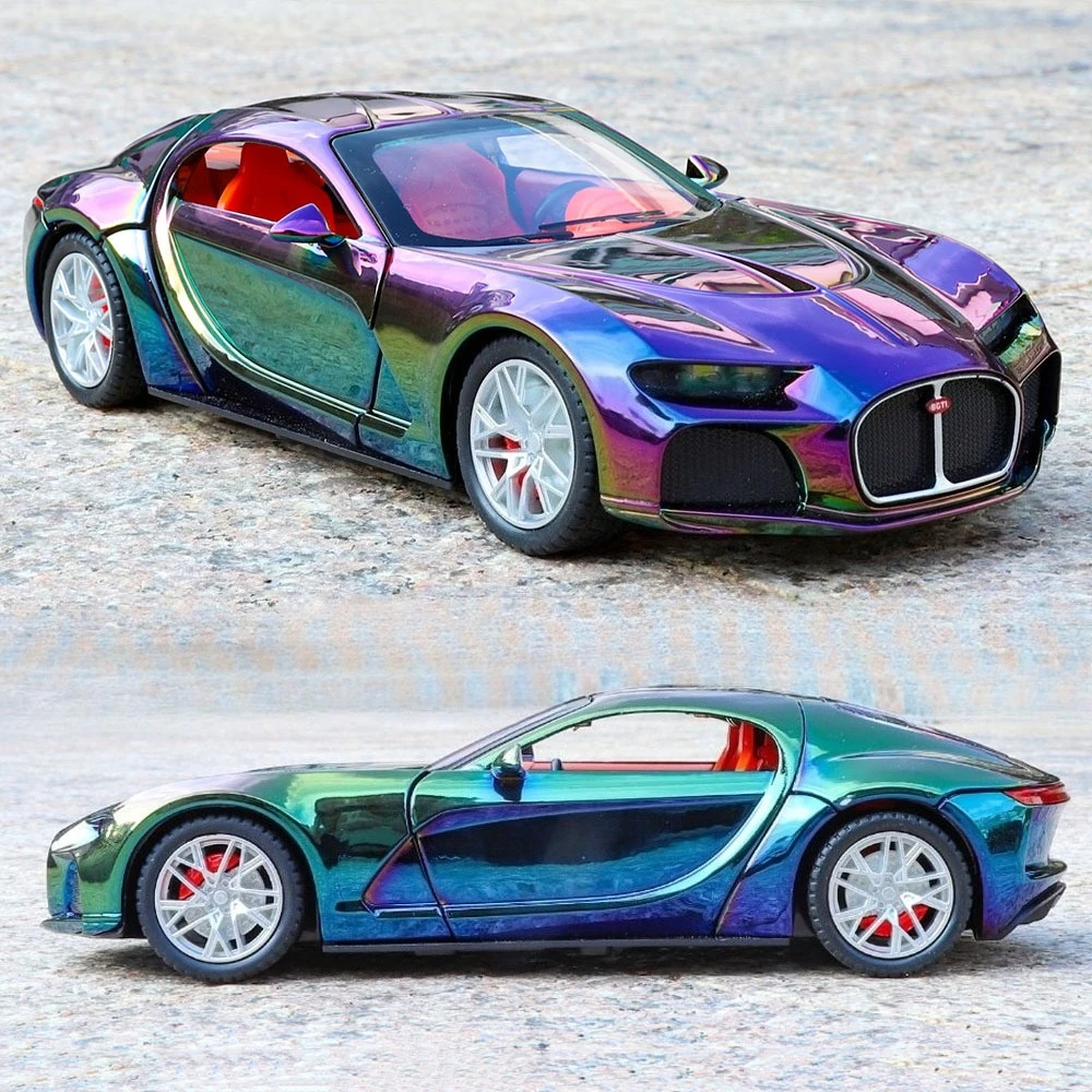 1:24 Atlantic Vision GT Legierung Druckguss Modell Spielzeug Sportwagen mit leichter Musik Zurückziehen Vorderrad Lenkfahrzeuge Weihnachtsgeschenk Image