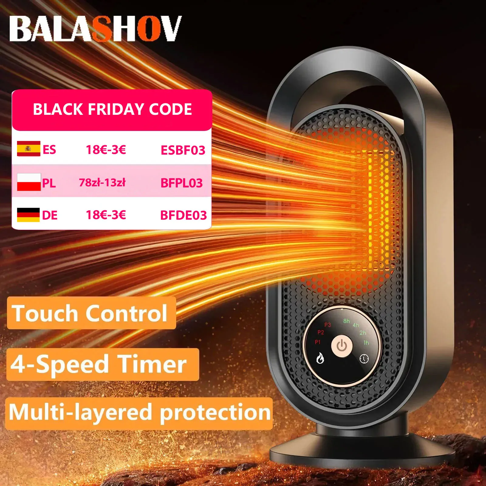 1000 W elektrische Heizung, tragbare Mini-Desktop-Heizlüfter, intelligentes Heißluftgebläse, Zuhause, Schlafzimmer, Büro, Wärmemaschine für den Winter