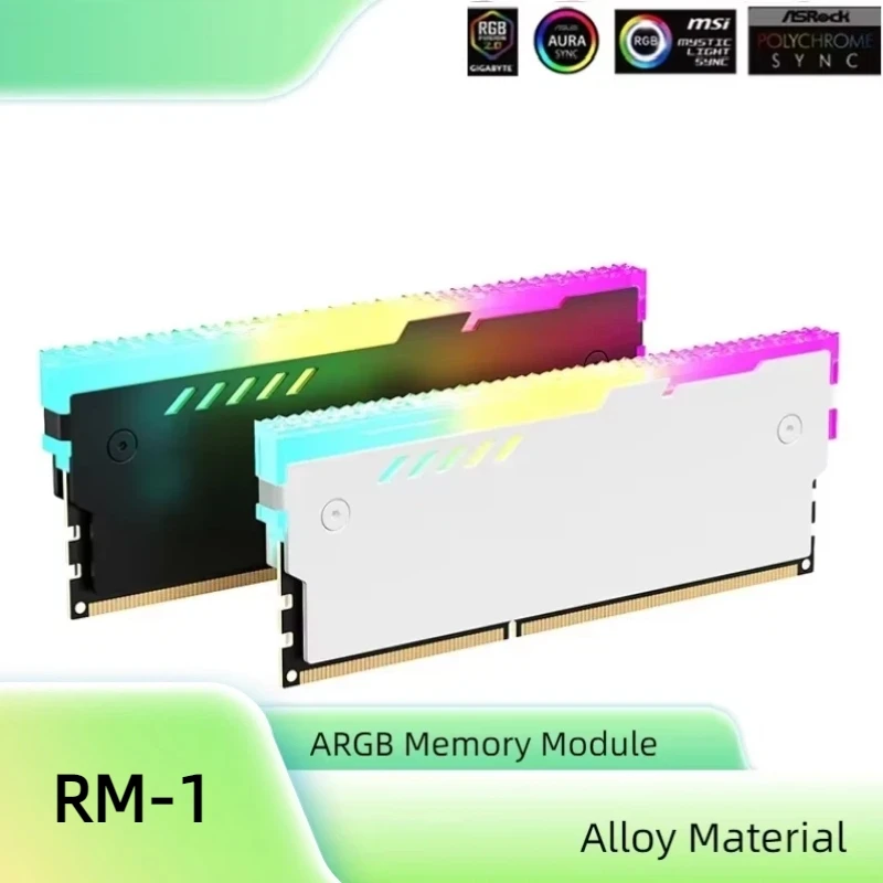 Memoria PC Dissipatore di calore RM-1 RAM Gilet di raffreddamento 5V-3PIN ARGB RAM Dissipatore di calore Aura Sync per memoria del computer desktop DDR3 DDR4 DDR5 DDR2
