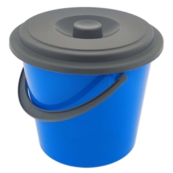 Eimer mit Deckel 5 Liter Kunststoff Lebensmittelecht 3-farbig Sortiert 3 Stück Eimer Wassereimer Kunststoffeimer Haushaltseimer Windeleimer Image