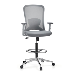 Arbeitsstuhl / Counterstuhl TOP WORK 44 W Sitz Stoff / Rücken Netz grau hjh OFFICE Image