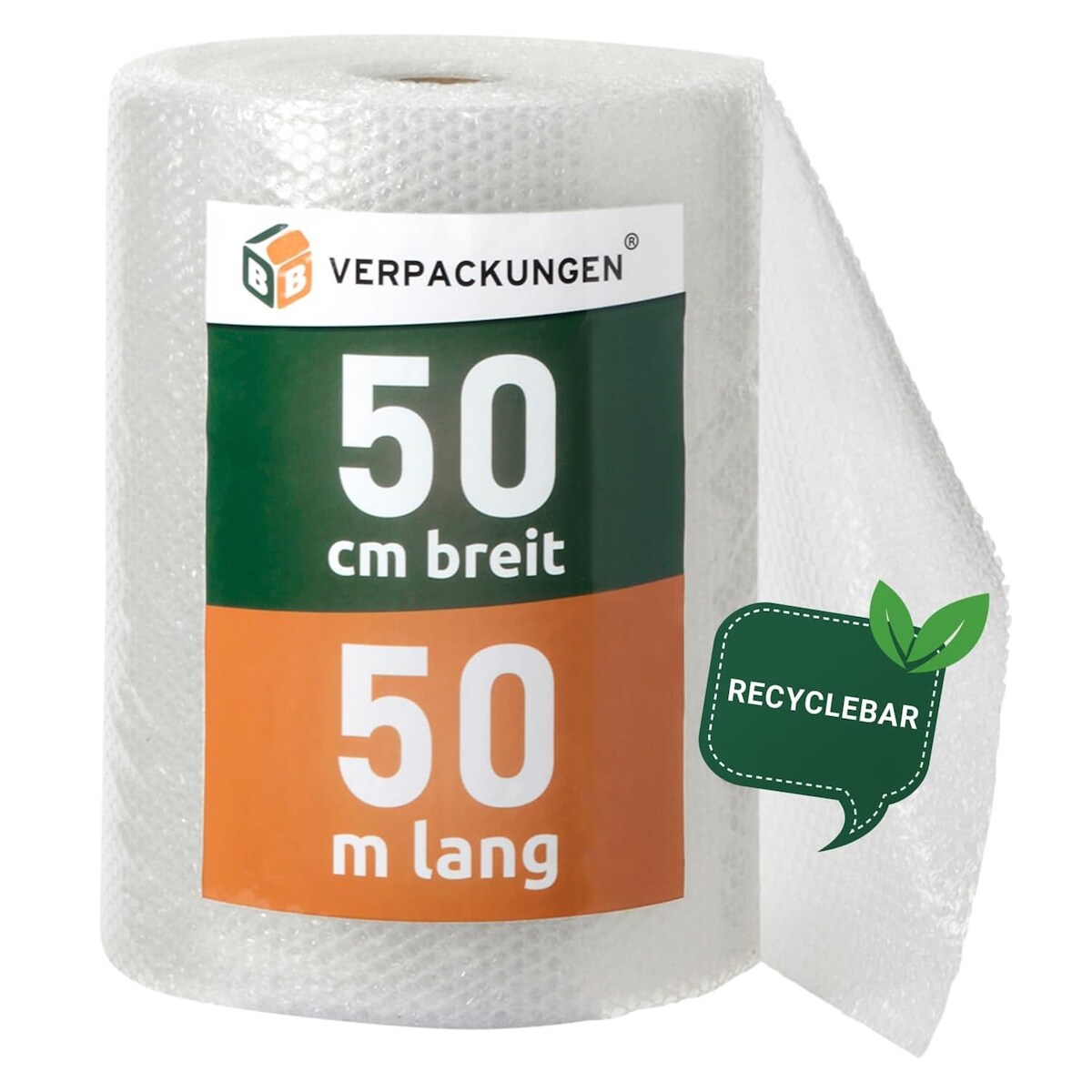 BB-Verpackungen GmbH 5 x Luftpolsterfolie (0,5 x 50 m) Knallfolie Noppenfolie Polsterfolie 2-lagig Typ 60 Umzug BB-Verpackungen Image