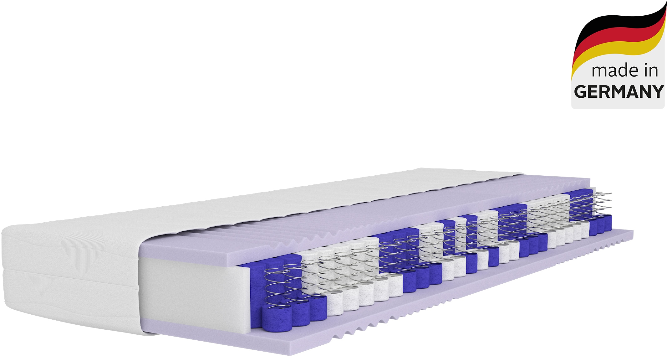 Taschenfederkernmatratze ÄLGDRÖM "NEUHEIT: Lasse, 7 Zonen Matratze 90x200 cm, 140x200 cm & mehr", weiß, B:90cm H:22cm L:200cm, Bezug: 100% Polyester. Steppfüllung: 100% Polyester, Matratzen, Matratze H2, H3 & H4, atmungsaktiv, Hausstauballergiker...