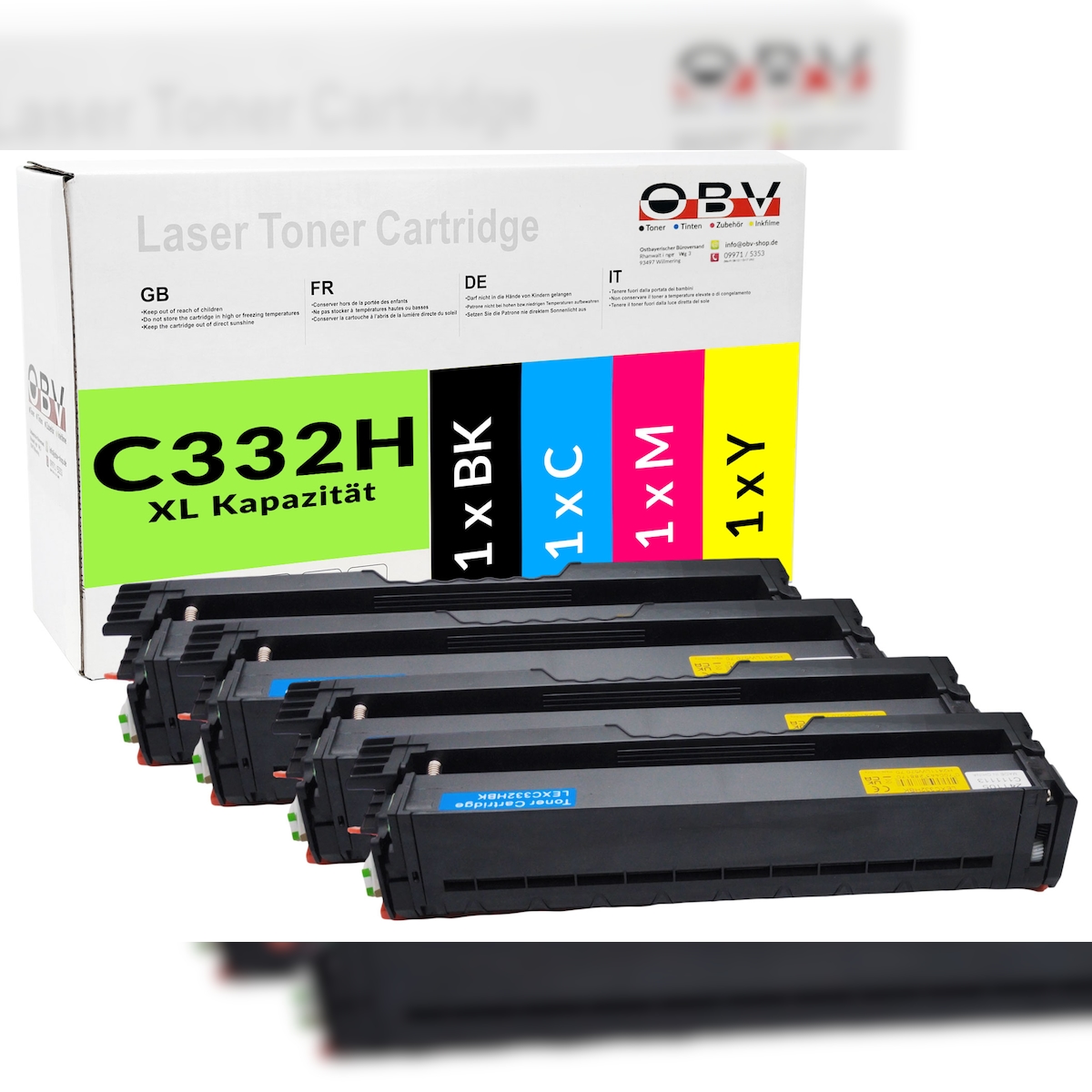 OBV Toner Sparset für Lexmark C332H für C3326dw MC3226adwe MC3326adwe (BK/C/M/Y) Image