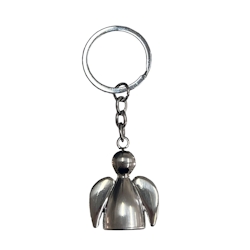 Gravidus Schlüsselanhänger Engel silber aus Metall gebürstet 8,5 cm Image