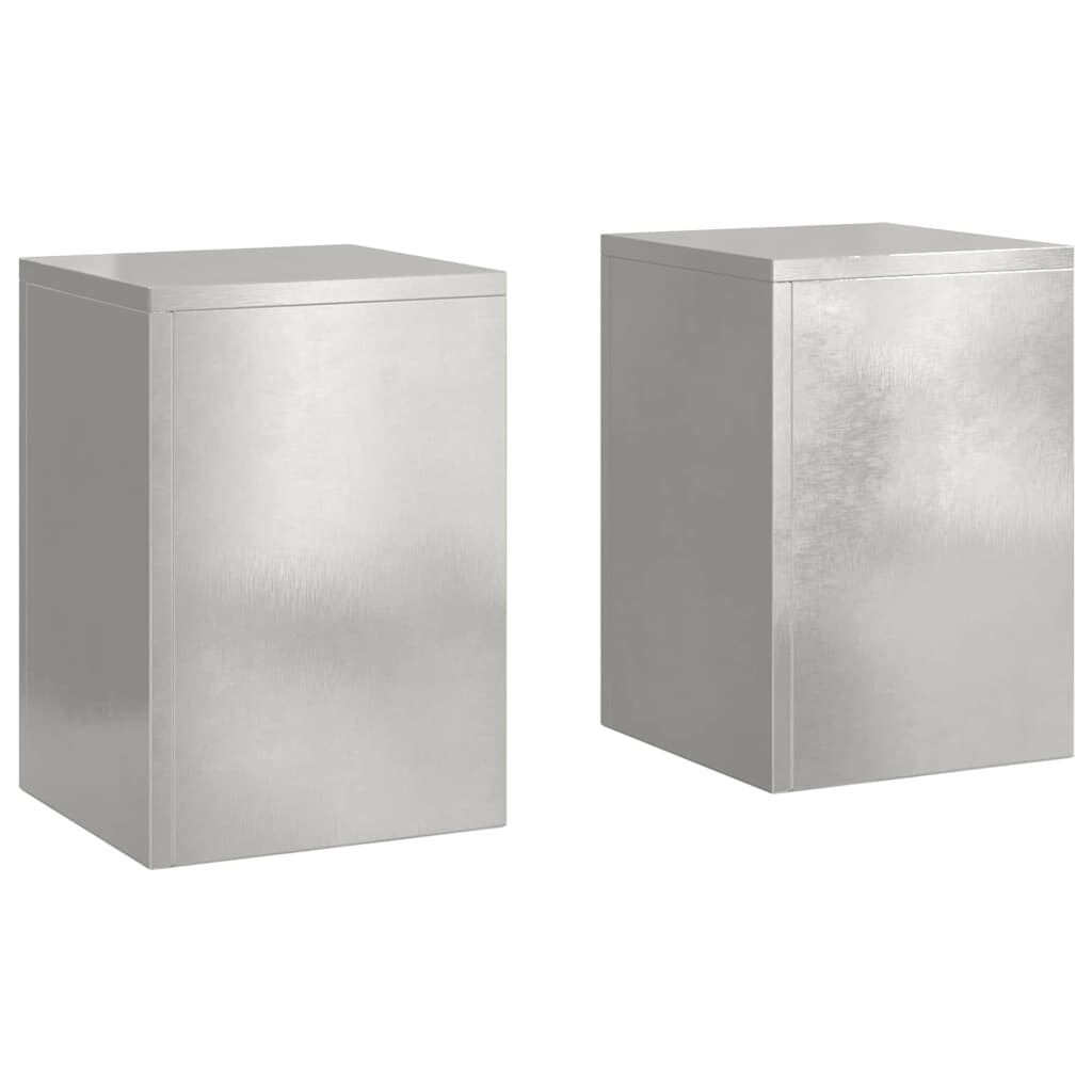 vidaXL Pflanzenständer 2 pcs Silber 24 x 24 x 35 cm Edelstahl Image