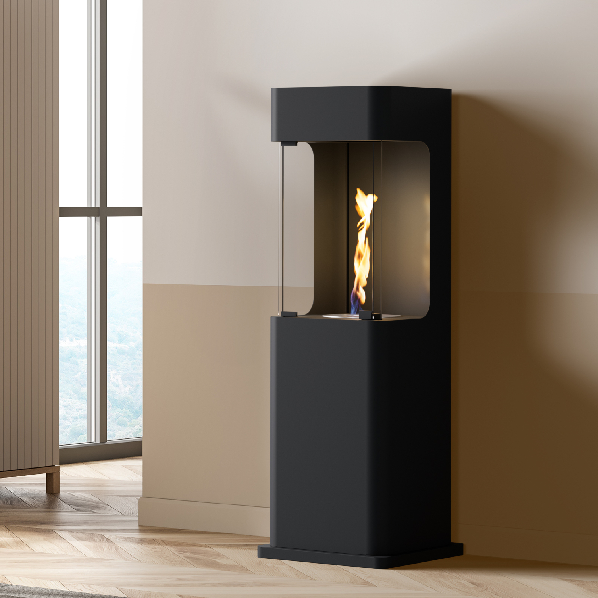 Noble Flame ZYKLON [geschlossener Ethanolkamin]: Schwarz Image