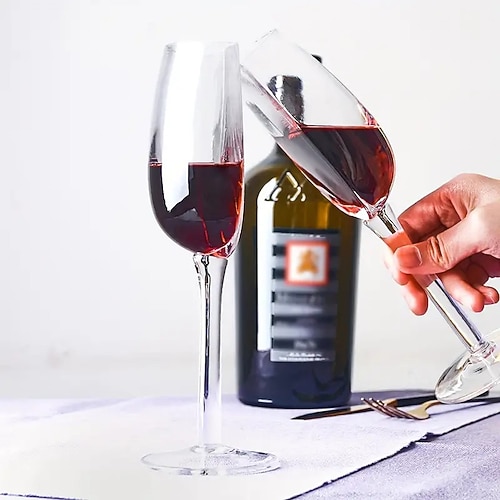 Weinglas aus Kristallglas im europäischen Stil, kreatives Rotweinglas aus Kristallglas, halbes Champagner-, Cocktail- oder Bierglas, Bar-Stielglas, Weihnachtsgeschenk Image