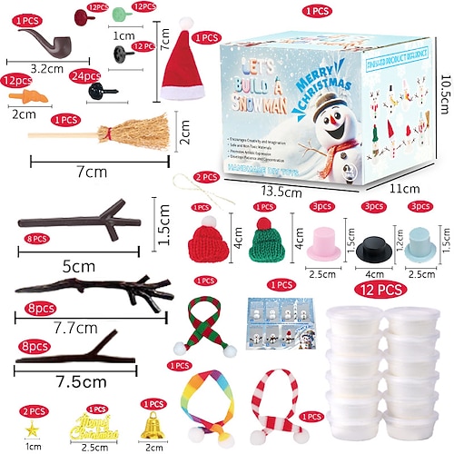 Ideal Weihnachtsgeschenke für Enkelkinder Mädchen Jungen Weihnachtsbastelsets lufttrocknender Ton Schneemann Bastelarbeit Möchten Sie einen Schneemann bauen Weihnachtsstrumpffüller für Kinder Image