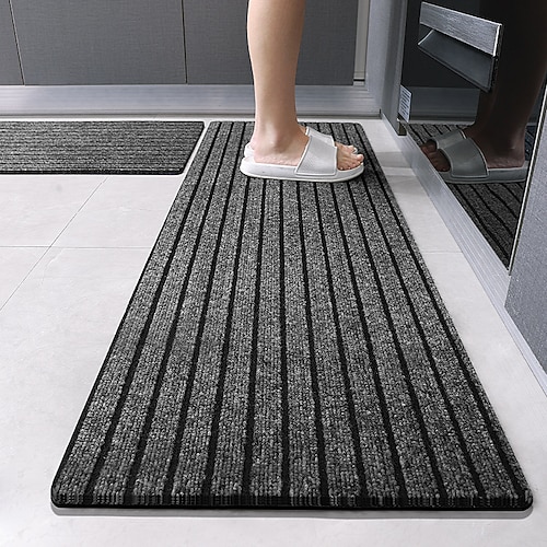Läuferteppich Küchenteppich für Flur Küche weich rutschfest maschinenwaschbar saugfähig ölbeständig leicht zu reinigende wasserdichte Eingangsfußmatte strapazierfähiger Fußboden Teppich Zuhause Image