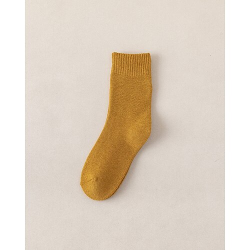 Damen Crew Socken Outdoor Täglich Ferien Einfarbig Polyester Lässig Elastisch Warm 1 Paar Image