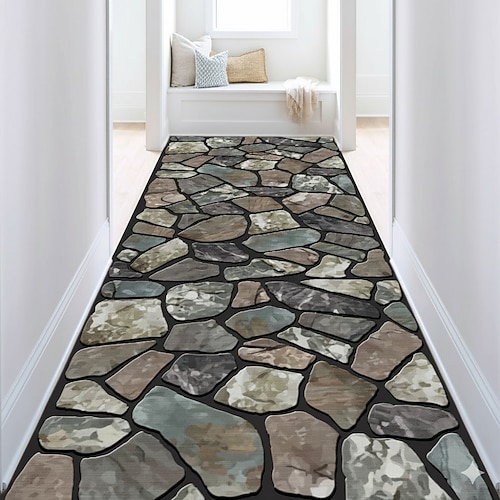Bereichsteppich für Flur Küche Eingangsbereich floral 3D weich rutschfest anpassbarer Läuferteppich Korridor Treppe Bodenmatte dekoratives großes Teppich Image