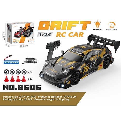 Hochgeschwindigkeits RC Drift Rennwagen - 124 Maßstab Fernsteuerungs-Sportfahrzeug Lichter Kegel Weihnachtsgeschenk Image