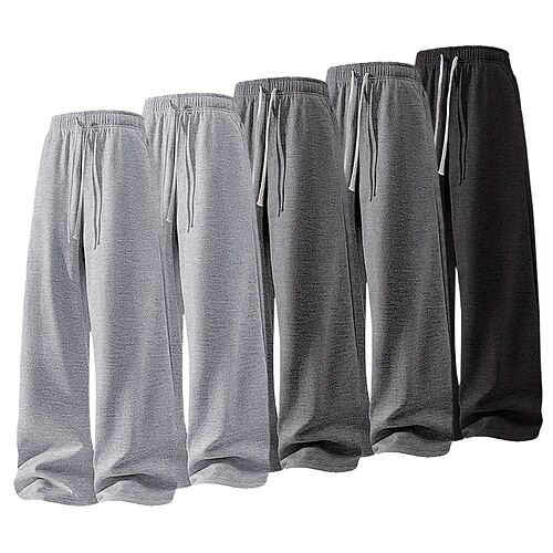 Herren Jogginghose Jogginghose mit weitem Bein Hose Baggy-Hosen Freizeithose Kordelzug Elastischer Bund Mehrfachpackung Einfach Volle Länge Outdoor Lässig Täglich Mode Klassicher Stil 1 2 Image