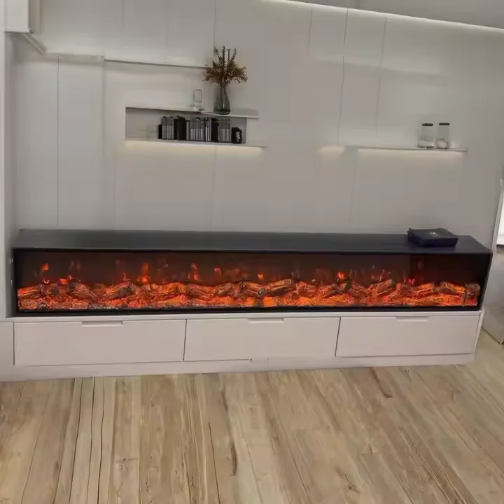 Moderner Europäischer Elektronischer Kamin LED Simulationsflammen-Kamin TV-Schrank Image
