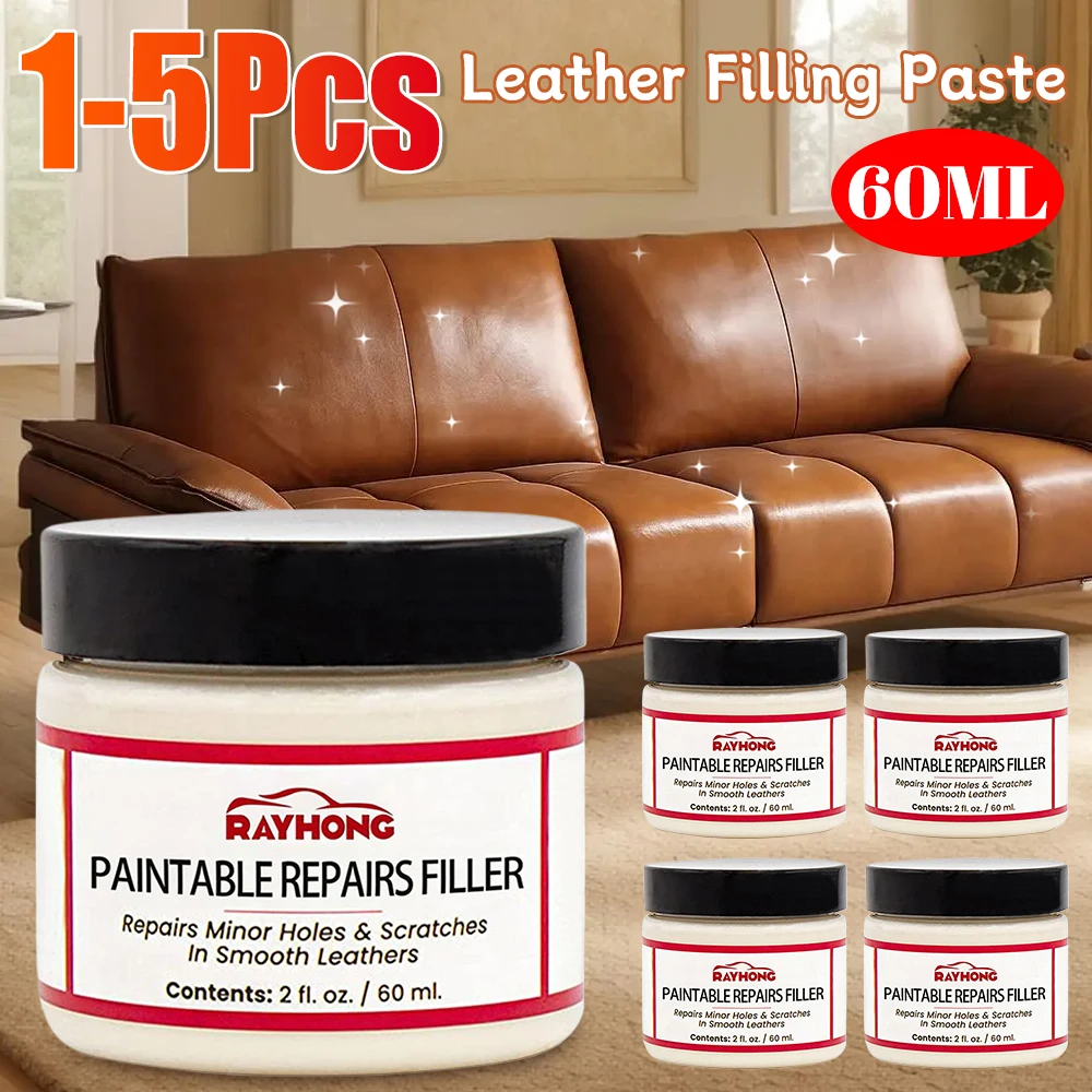 1-5PCS 60ML Leder Füllung Paste Risse Sofa Auto Sitz Natürliche Leder Füllstoff Reparatur Verbindung Auto Leder auto Reparatur Kratzer Image