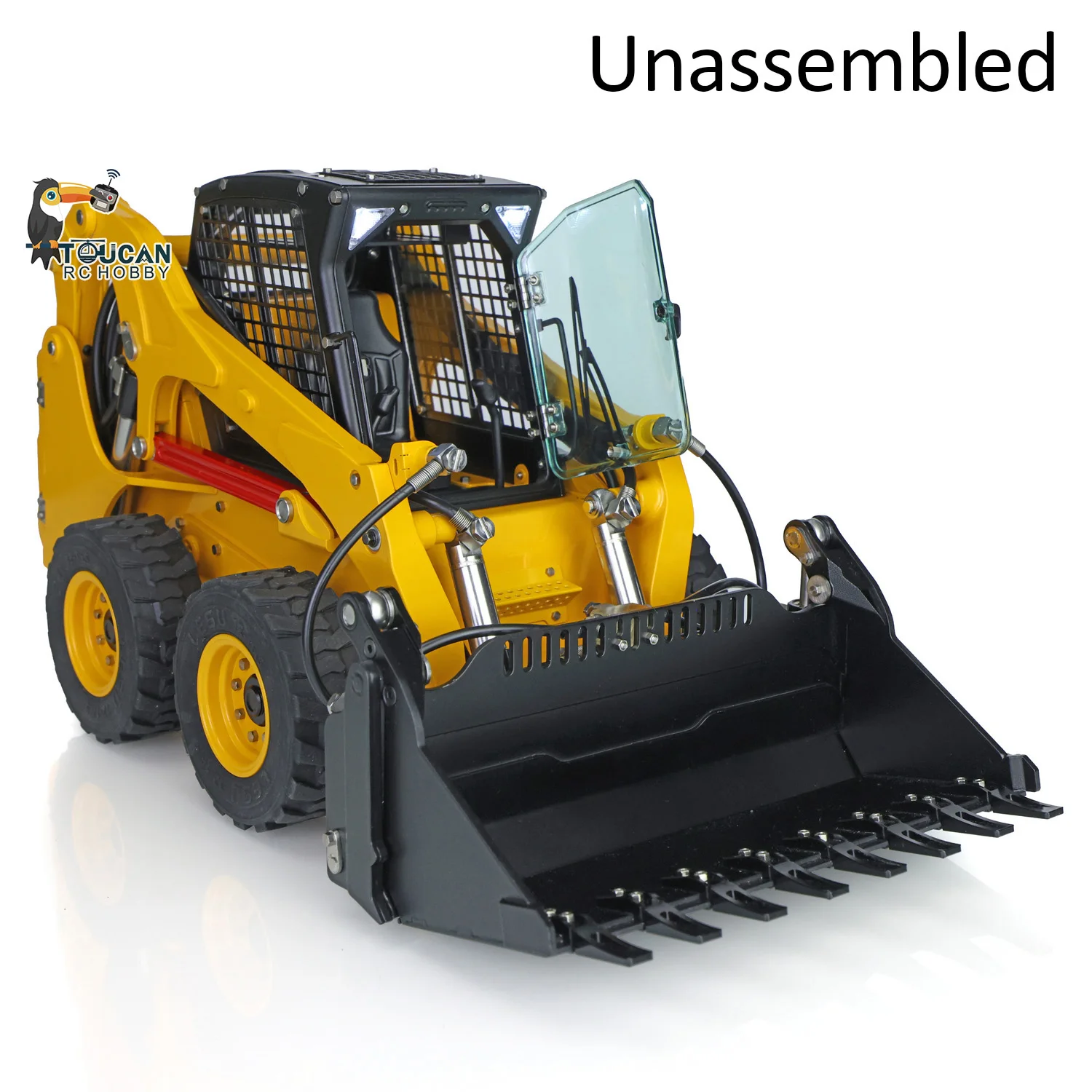 KIT LESU Lt5H RC Ruota Walskid-Steer Caricatore 1/14 Caricatore idraulico in metallo FAI DA TE Giocattolo di Controllo Remoto Modello Motore Luce Suono THZH1194