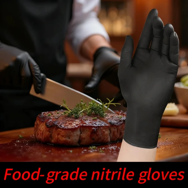 Handschuhe Schwarz Waschen Geschirr Einweg Latexfreie PVC Handschuhe Hausarbeit Auto Industrie Gartenarbeit Haustierpflege Kochutensilien Image