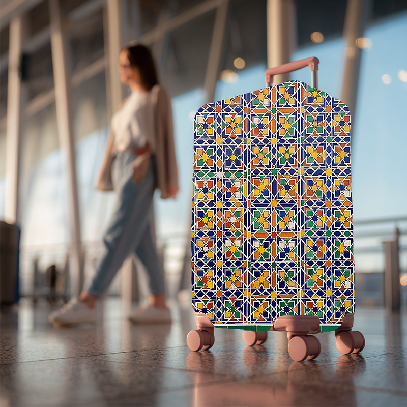 Art Style Printed Luggage Cover Stretch Suitcase Protector Elastic Travel Baggage Cover