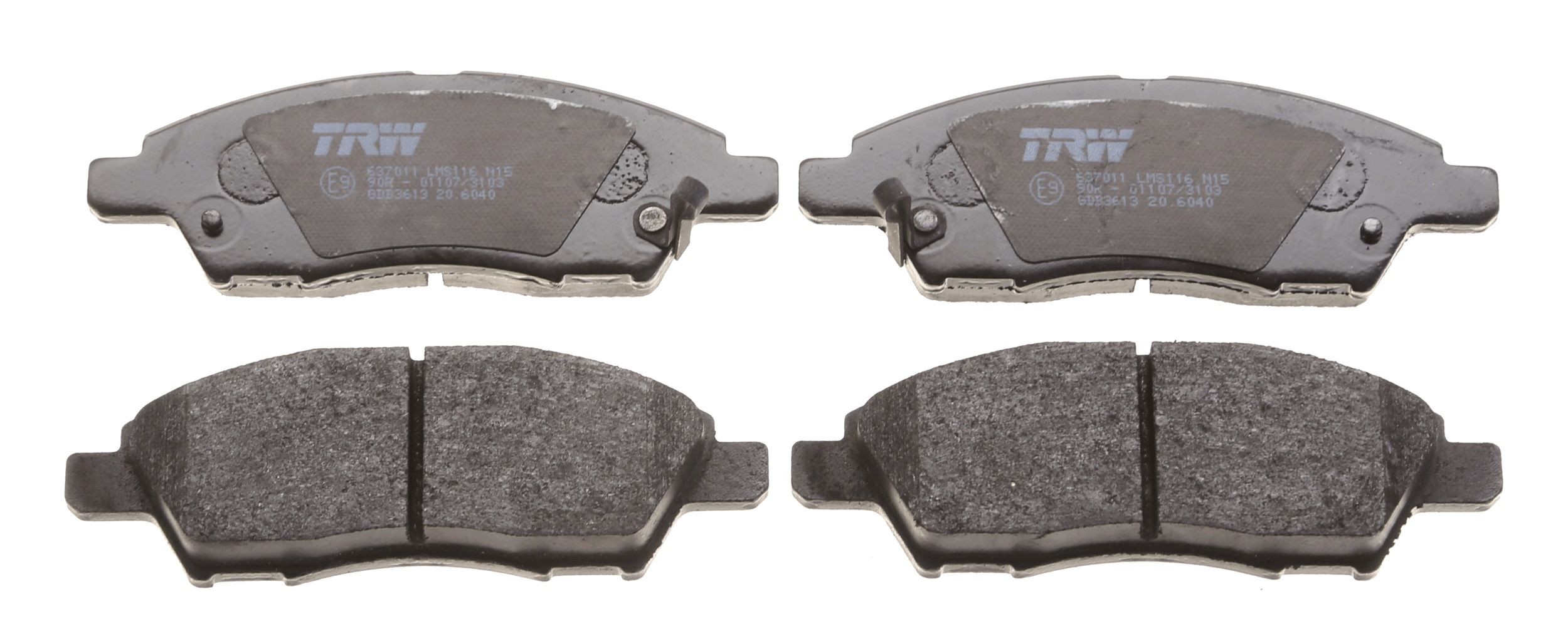 TRW Bremsbelagsatz NISSAN GDB3613 AY040NS161,AY040NS167,D10601HL0B D1060ED500,D10601HJ0A,D1060ED51AC107,D1M6M1HJ0A,D10601HM0AC107,AY040NS157 Image