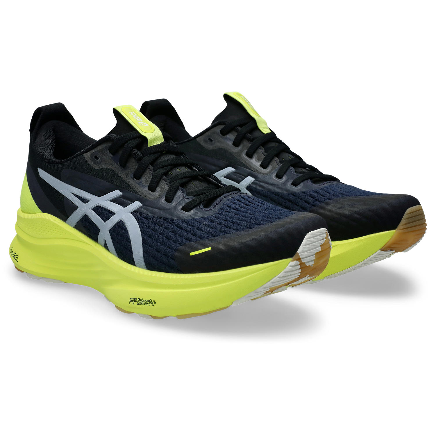 Laufschuh ASICS "GEL-KAYANO 32 LITE-SHOW", Damen, Gr. 43,5, lite, show, citron, Textil, Schuhe Laufschuh, für mehr Stabilität; mit reflektierenden Elementen