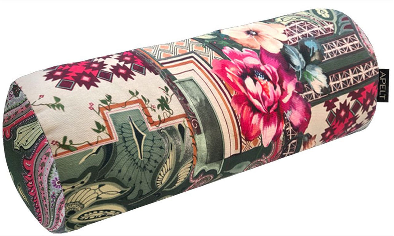 Nackenrolle APELT "3403", beige (grün, pink, beige), B:19cm H:5cm L:50cm, Baumwolle, Polyester, Funktionskissen, Nackenrolle