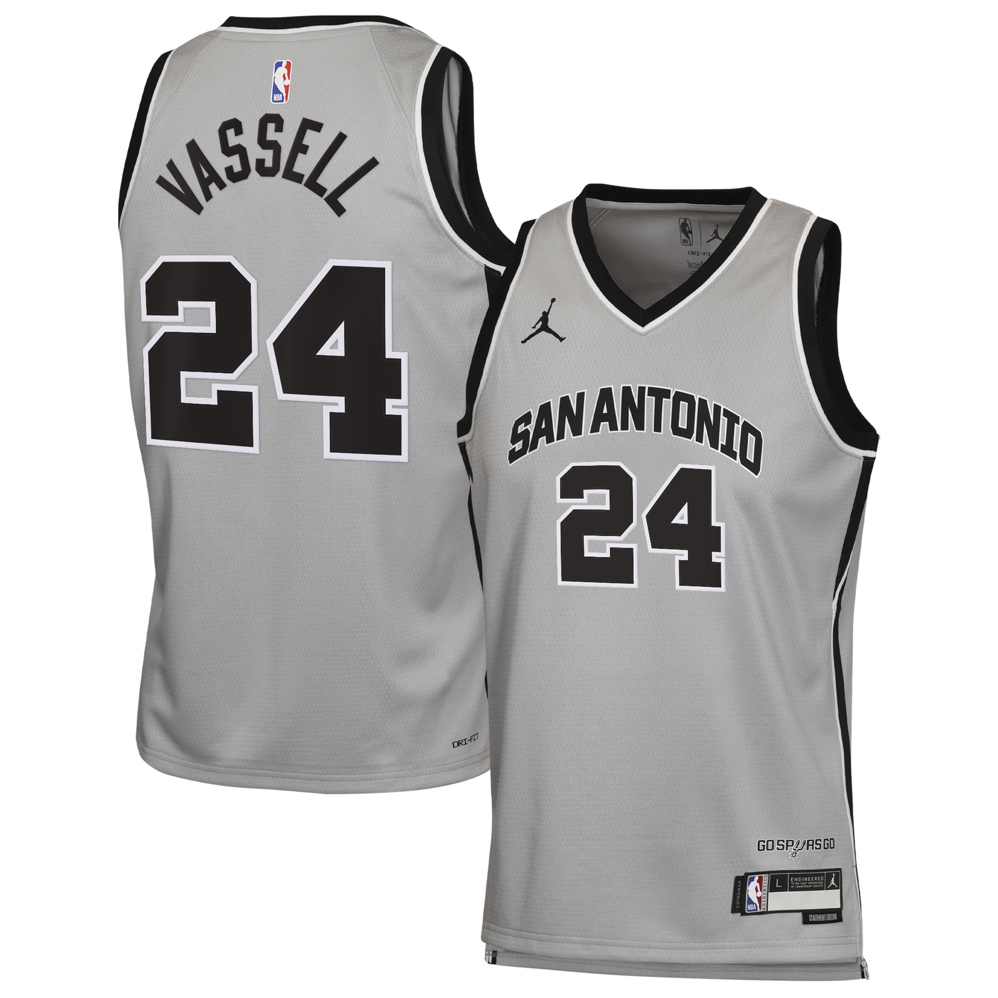 Maillot Jordan Brand Édition Statement San Antonio Spurs - Gris - Devin Vassell - Enfant - unisexe Taille: XL (18/20)