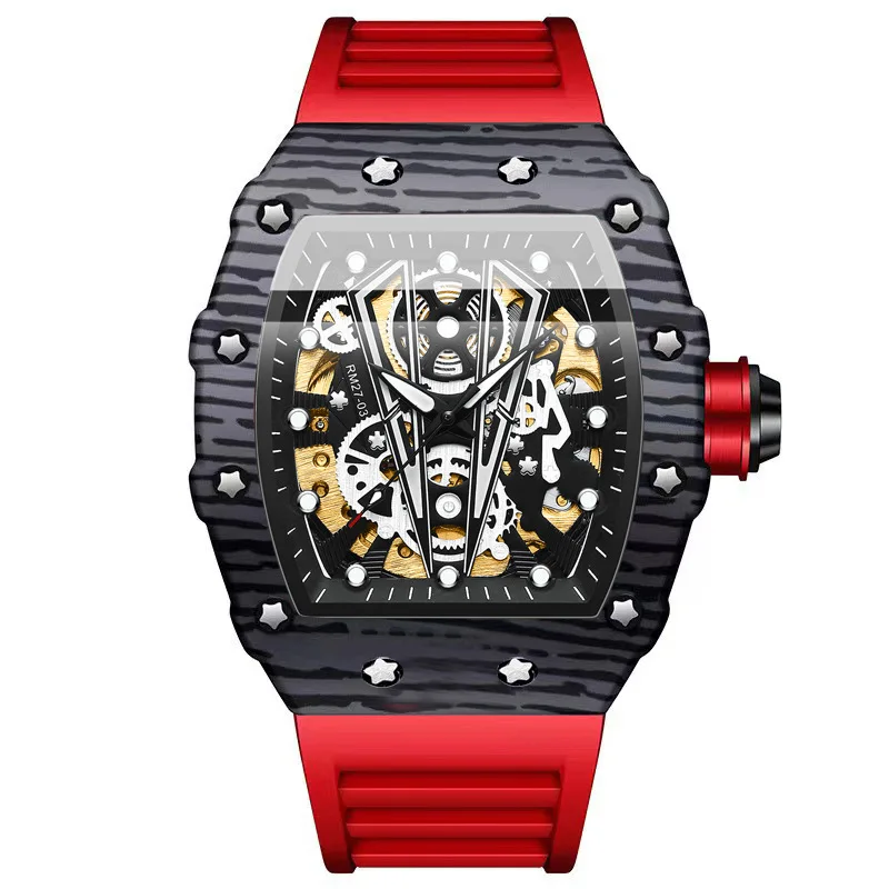 UTHAI M33 Orologio da uomo alla moda e casual, orologi meccanici cavi sportivi completamente automatici, regali fantastici, orologi da uomo