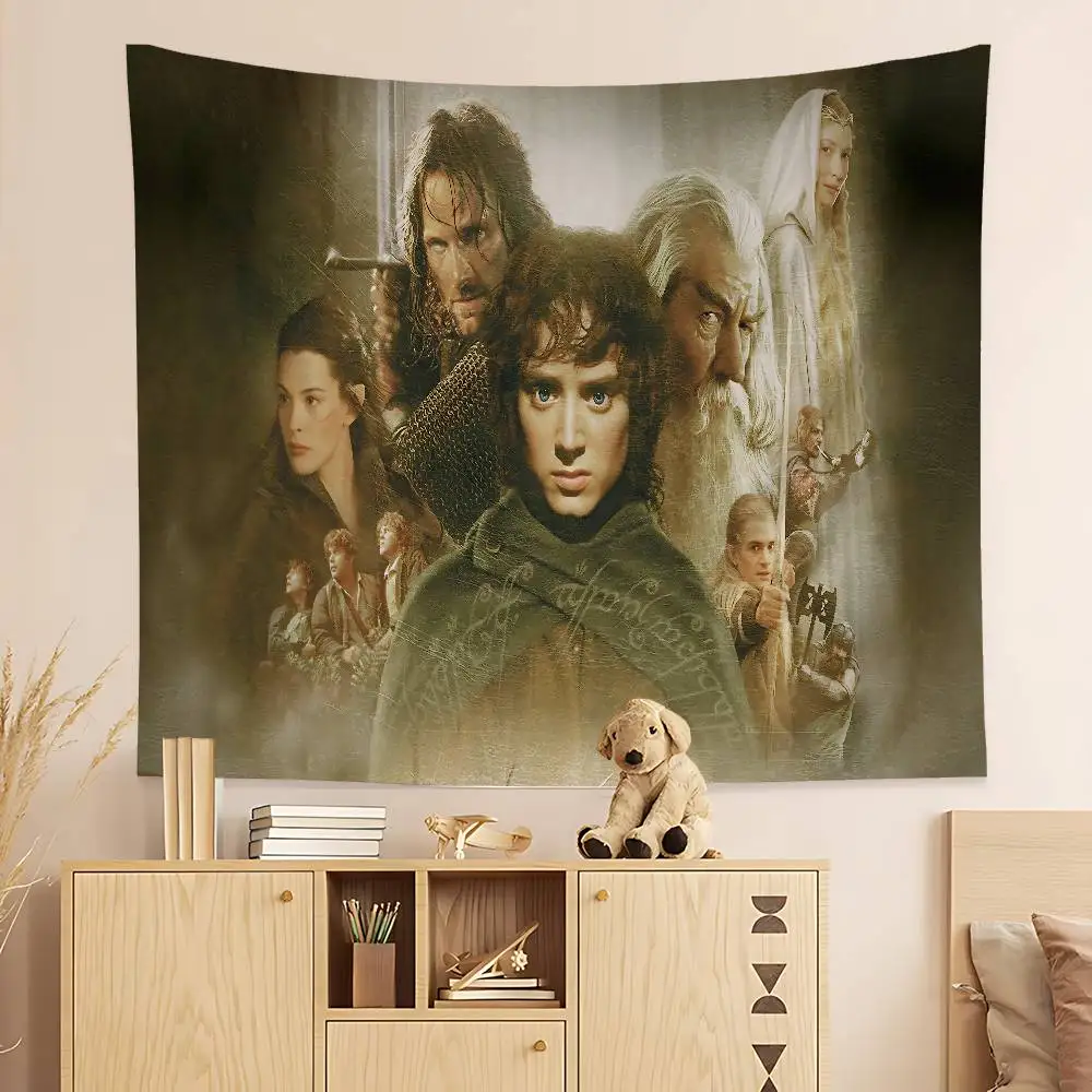 Klassischer Film L-Lord Of The Rings Anime Bunter Wandteppich Wandbehang Hängende Tarot Hippie Wandteppiche Wohnheim Wandkunst Dekor