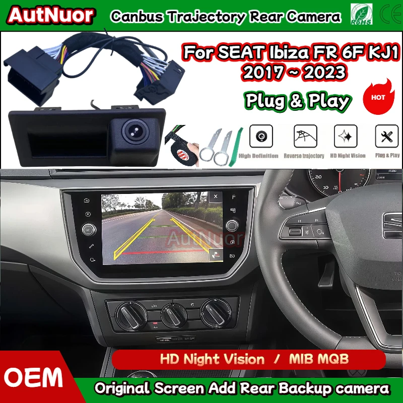Rückfahrkamera für SEAT Ibiza FR 6F KJ1 2017 ~ 2023 Canbus Dynamic Trajectory Kamera Plug and Play ohne Codierung Image
