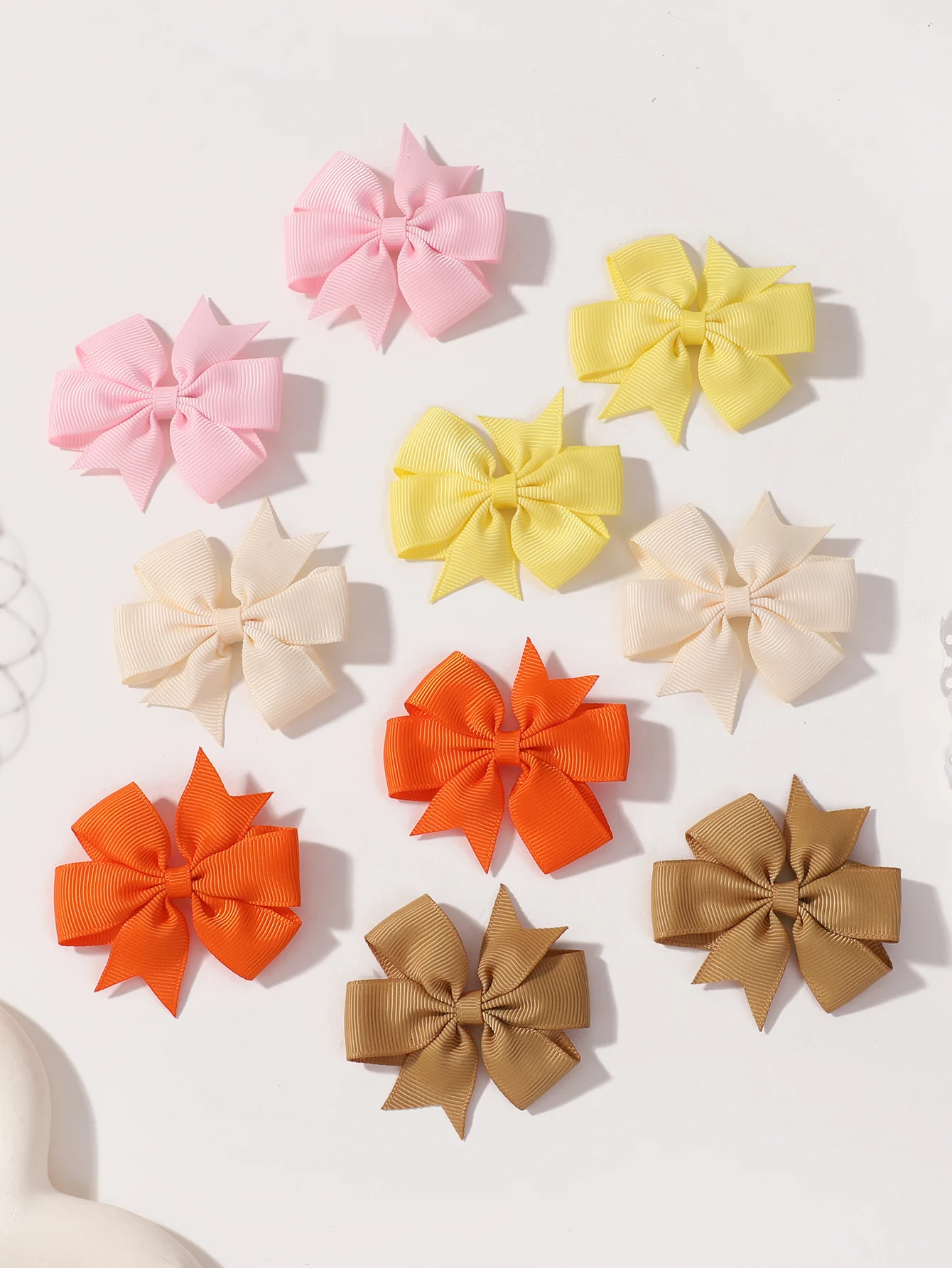 10 Stück 2,5 Zoll süße Ripsband Schleifen Haarspangen für Babys einfarbige Haarnadel Haarspangen Kopfbedeckung Haarschmuck Image