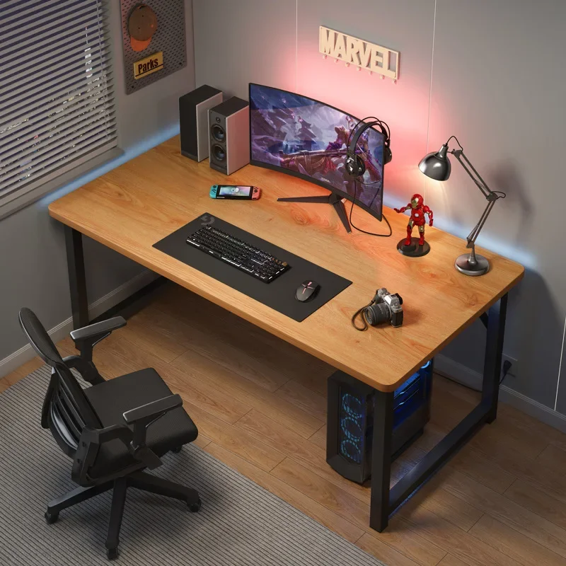 Hochwertiger, langlebiger weißer Computertisch; Desktop-Heimspieltisch; beliebter Schlafzimmertisch für Live-Streaming-Mädchen Image