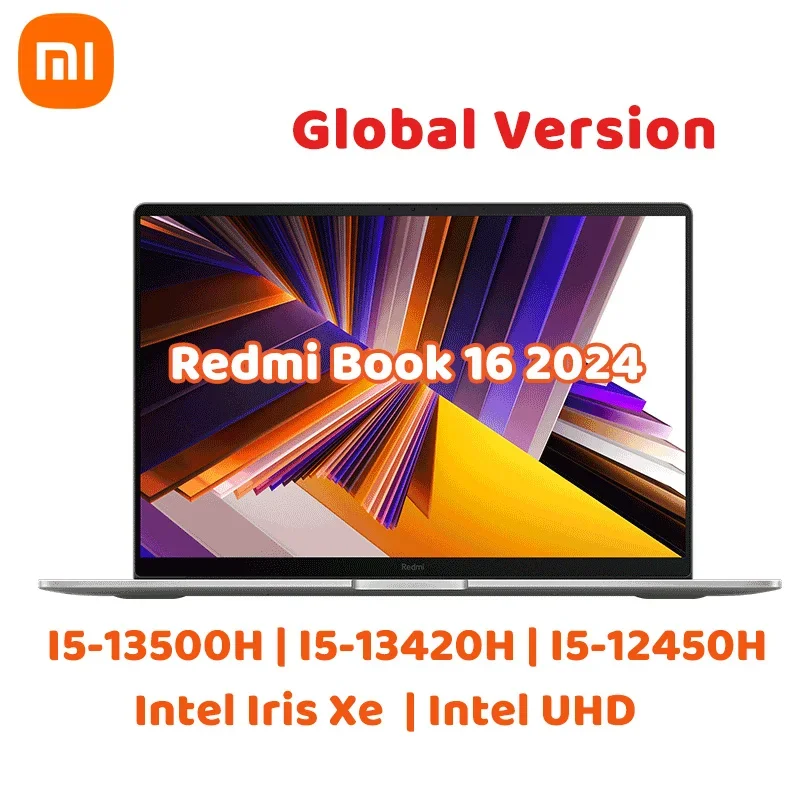 Xiaomi Redmi Book 16 ordinateur portable 2024 Intel Core i5 ordinateur portable 16GB DDR5 + 512G/1 to SSD Iris Xe/UHD graphique Windows 11 Pro ordinateur de bureau