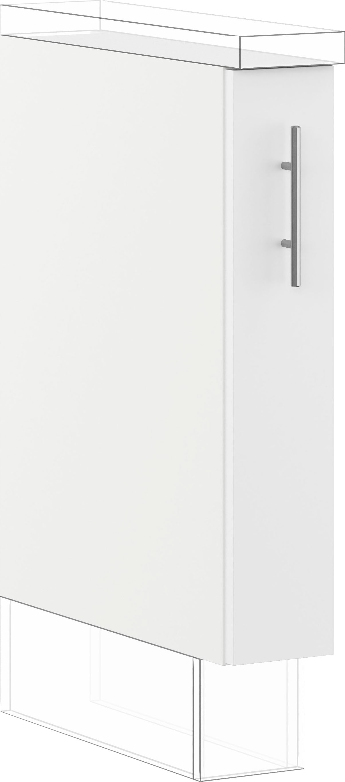 Auszugsunterschrank IMPULS KÜCHEN ""Prag und Valencia", Breite/Höhe: 15/72,3 cm, mit Soft-Close", weiß, B:15cm H:72,3cm T:57,6cm, Dekorfolie, Holzwerkstoff, Schränke, Küchenunterschrank, vormontiert, mit Auszug, mit Körben