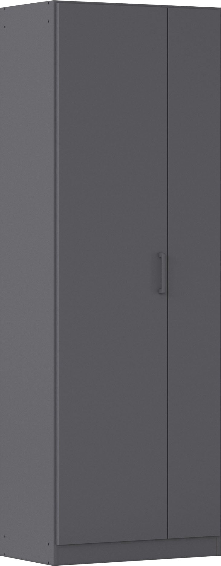 Mehrzweckschrank RAUCH "Garderobe Kleiderschrank Schrank Schuhschrank Putzschrank MINOSA", graumetallic, griffe graumetallic, B:69cm H:197cm T:41cm, Holzwerkstoff, Schränke, Mehrzweckschrank, In 4 Breiten mit vielen Einlegeböden für viel Stauraum...