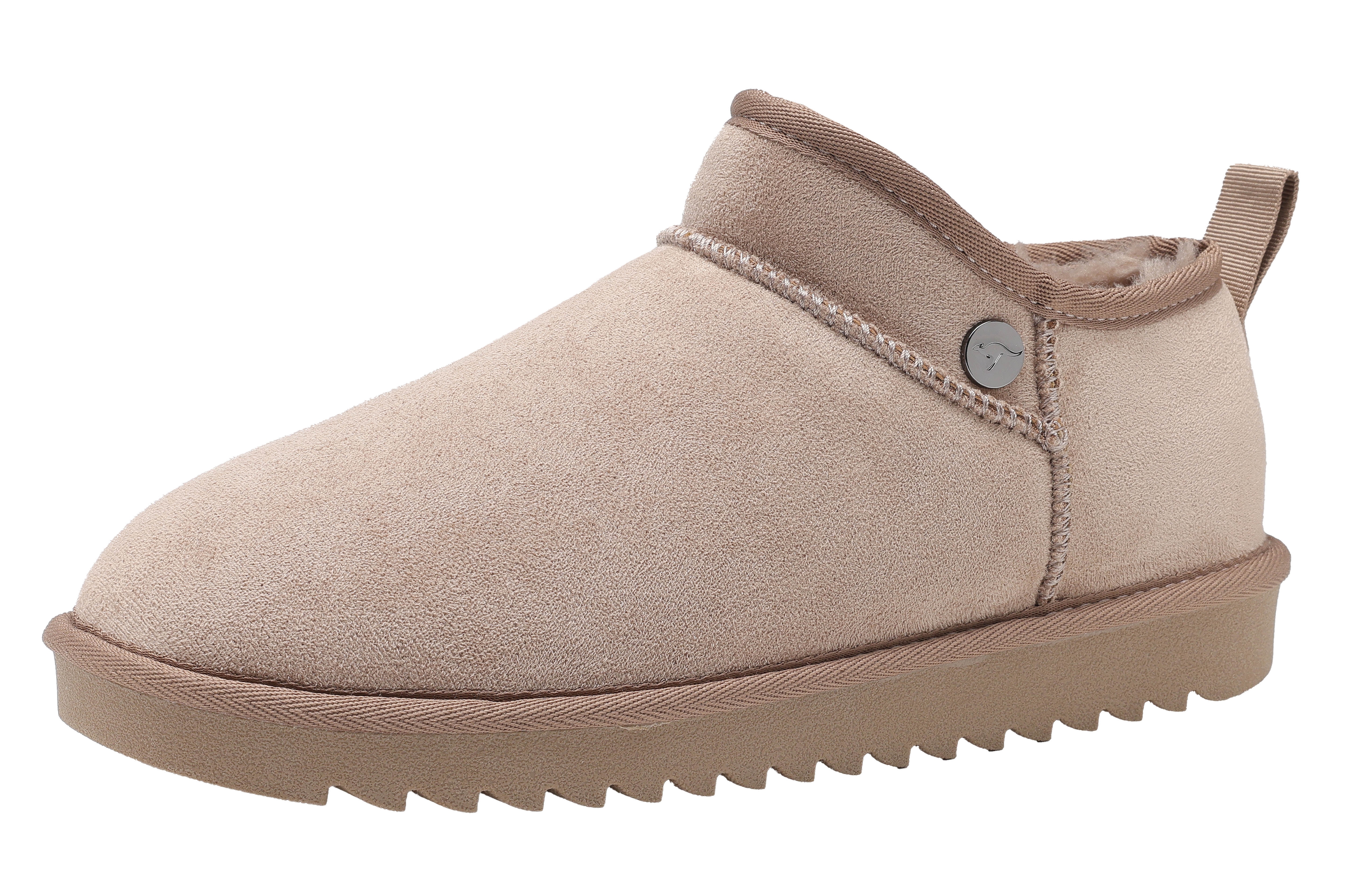 Schlupfboots KANGAROOS "K-UW MELBO", Damen, Gr. 37, braun (stone braun), Textil, Schuhe Schlupfboots, Winterboots, Snowboots, Winterschuhe, gefüttert