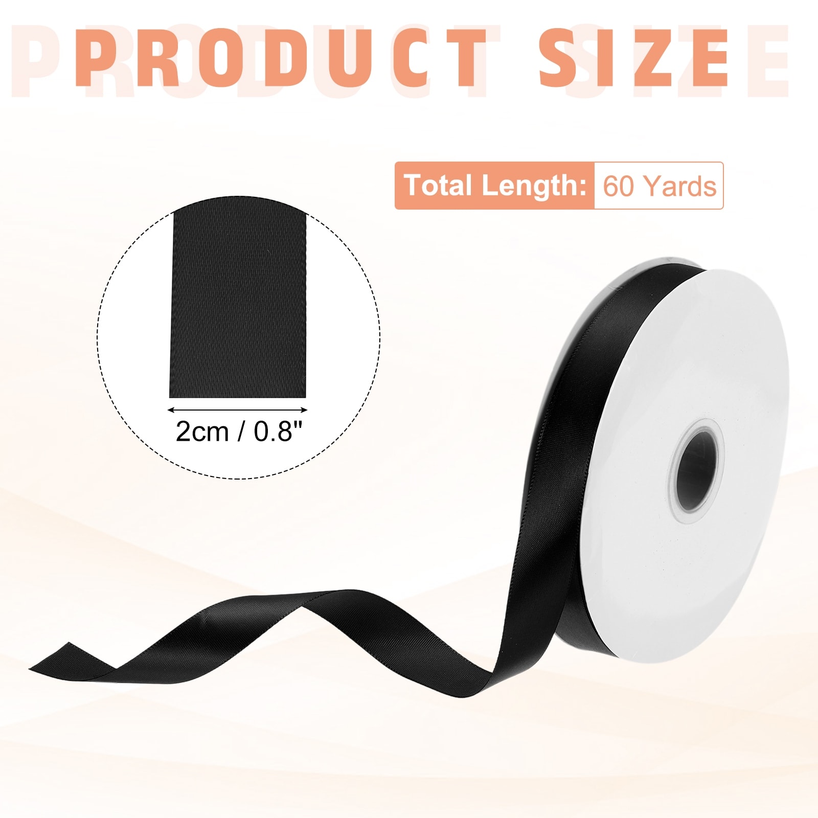 Solid Satin Ribbon, Polyester Fabric Ribbon Roll Single Faced for Gift Wrapping Crafts Wedding Birthday Bouquet Hair Bows