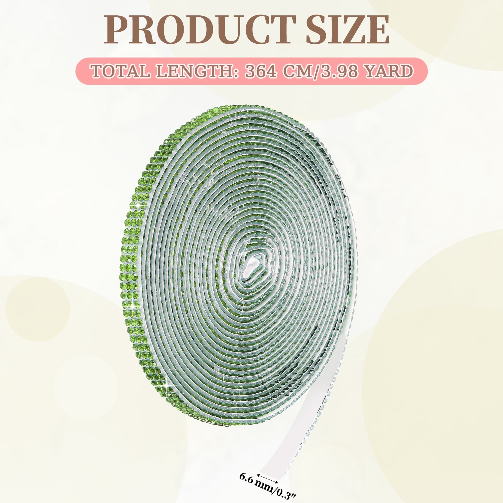 Self Adhesive Rhinestone Ribbon, Bling Diamond Crystal Strips Stickers for DIY Arts Crafting Wedding Decoration - 0.3 Inch