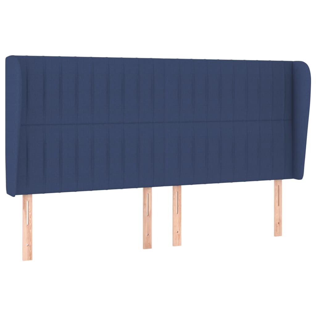 vidaXL Kopfteil mit Ohren Blau 183x23x118/128 cm Stoff Image