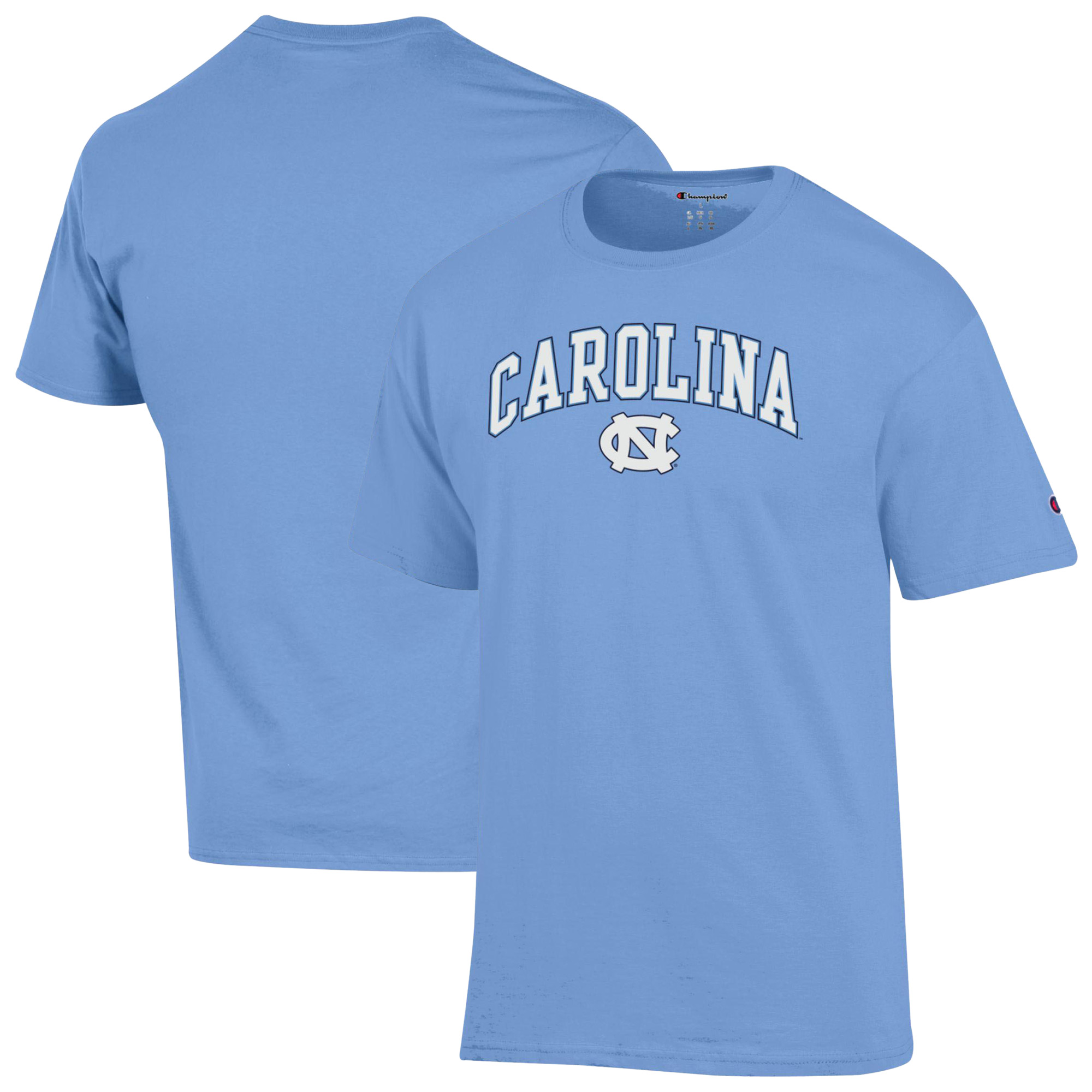 Herren-T-Shirt „Champion Carolina Blue North Carolina Tar Heels Arch Over Logo“ Image