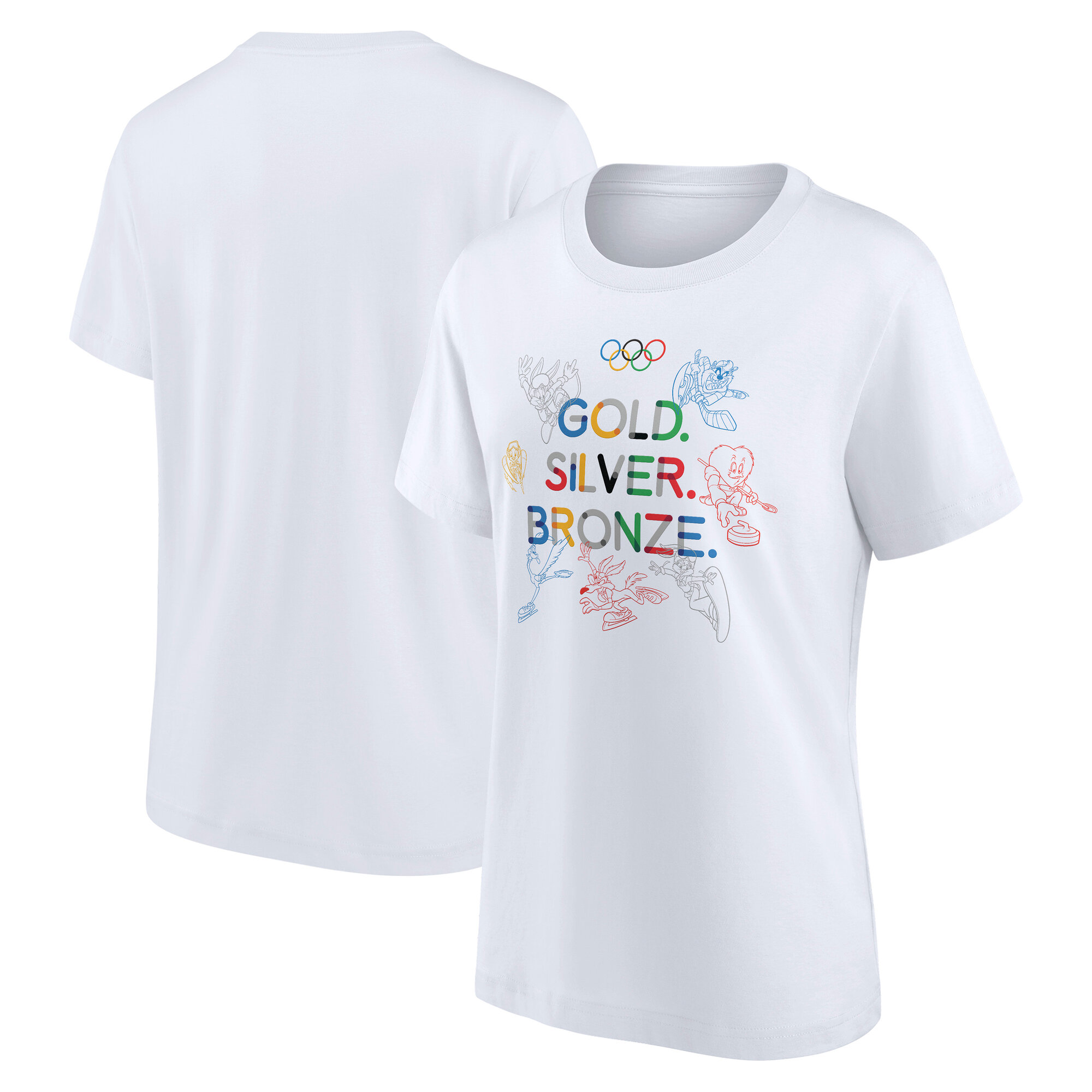 The Olympic Collection x Looney Tunes Gold Silber Bronze T-Shirt - Weiß - Damen Image